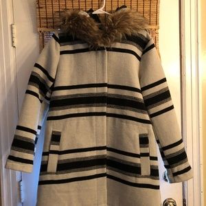 Grey Striped BB Dakota Parka Fur Hood